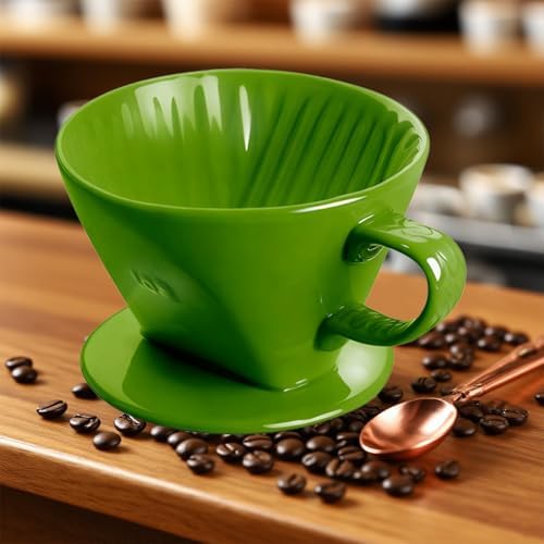 Ceramic Pour Over Coffee Dripper, V-Shaped Coffee Filter Cone - Image 5