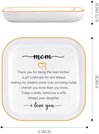 PUDDING CABIN Mother of the Bride Gifts Jewlery Dish - Today a Bride, Tomorrow a Wife, Always Your Daughter - Wedding Day Gifts for Mom from Daughter in Law - Image 4