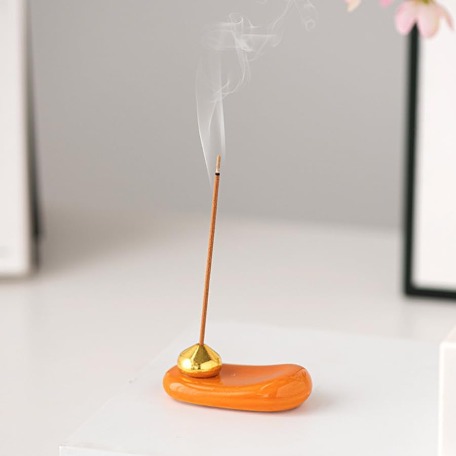 ARFUKA Incense Holder Ceramic Incense Stick Holder Incense Burner Waterdrop Design Insence Holder with Ash Catcher for Meditation Yoga Spa Room Décor Pack of 2 - Image 4