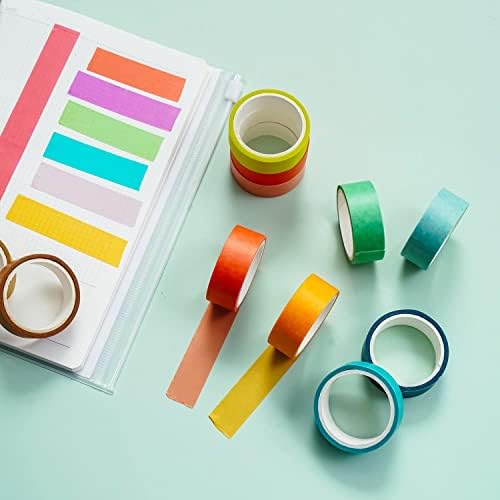 emmoolife 60 Rolls Washi Tape Set 15mm Wide Rainbow Colored Painters Masking Tape Supplies Writable Cute Colorful Decorative Craft Tape for Scrapbook DIY, Planner, Arts, Labeling and Color-Coding - Image 6