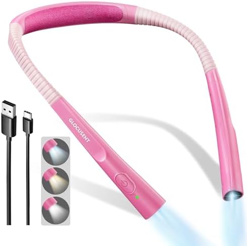 Glocusent Upgraded LED Neck Reading Light, Book Light for Reading in Bed by GLOCUSENT