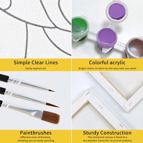 VOCHIC Sip and Paint Kit for Adults Couples Date Night Pre Drawn Canvas - Image 4