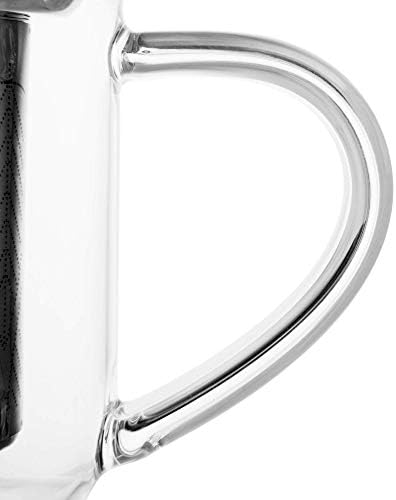 VIVA Minima Eva Glass Tea Cup with Infuser and Lid, 14 oz, Brown - Image 5