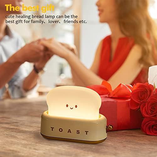 QANYI Small Table Lamp, Cute Toast Bread LED Bedroom Nightstand Light with Timer and Rechargeable, Cool Birthday Gift for Baby Kids Children Girls Boys - Image 6