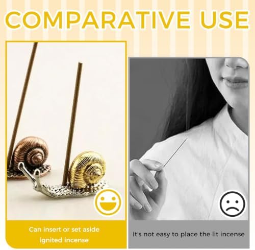 2 PCS Snails Incense Burner Holder for Cones & Sticks - Traditional Mini Ceramic Aromatherapy Incense Cone Holder with Detachable Tray, Decorative Zen Home Office Decor - Image 5