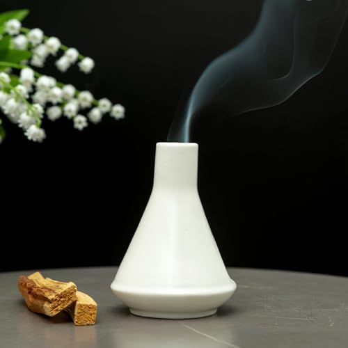 Modern Ceramic Palo Santo Holder & Burner –Mini Chiminea for Cone & Candle - Image 6