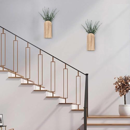 Handmade Wooden Wall Vases Set of 2 for Plants - Image 7