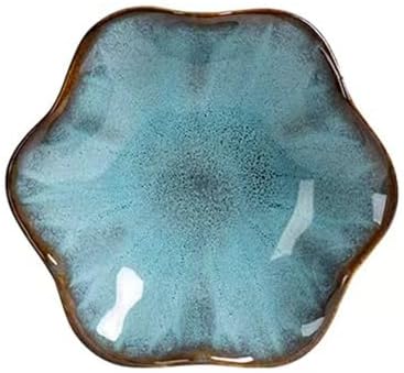 JAMEND CLXP Lotus Leaf Shape Decorative Ring Tray, Small Key Bowl, Ceramic Trinket Tray Jewelry Dish Organizing Necklace Earrings, Home Decoration for Mom Best Friend Sister, Sea Blue. by JAMEND+CLXP