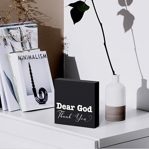 Inspirational Christian Decor Bible Verse Desk Decor Wood Sign Farmhouse Black Wooden Box Sign for Living Room Bedroom Kitchen Table Shelf Counter Cafe Home Office Store Pub Bar Religious Gifts - Image 5