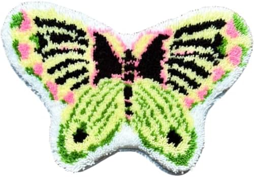 MeoobkCraft Latch Hook Kits for Adults Beginners, Pre-Printed Butterfly Shaped Latch Hook Rug Kit, Aesthetic Vintage Insect DIY Rug Craft Kit for Home Decor 20.47 x 14.96 in by MeoobkCraft
