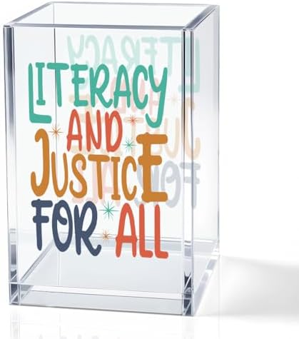Literacy And Justice For All Acrylic Makeup Brush Pencil Holder Cup by QYUVK