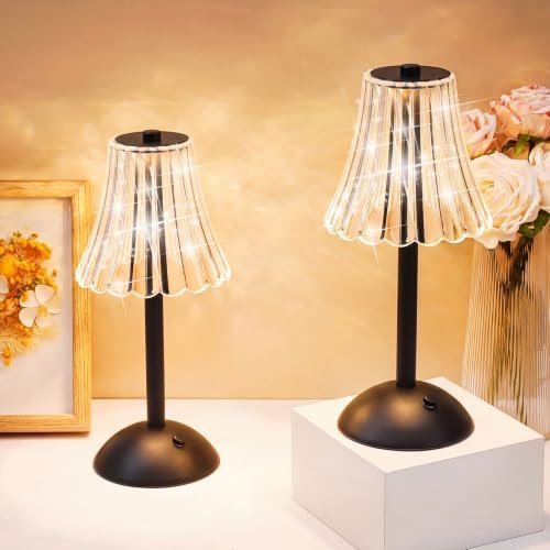Liliful 1 Pcs Cordless Table Lamp LED Touch, Black, Rose Style by Liliful
