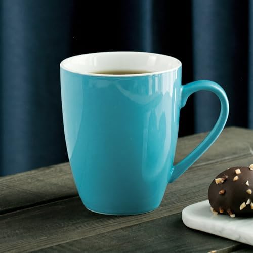 BTaT- Porcelain Coffee Mugs Set, 16 Ounces, 4 Pack, Turquoise Ceramic Coffee Mugs with Handle, Restaurant Cups for Mocha, Tea, Cappuccino, Cocoa, Cereal, Mug Gift Set, Dishwasher and Microwave Safe - Image 6