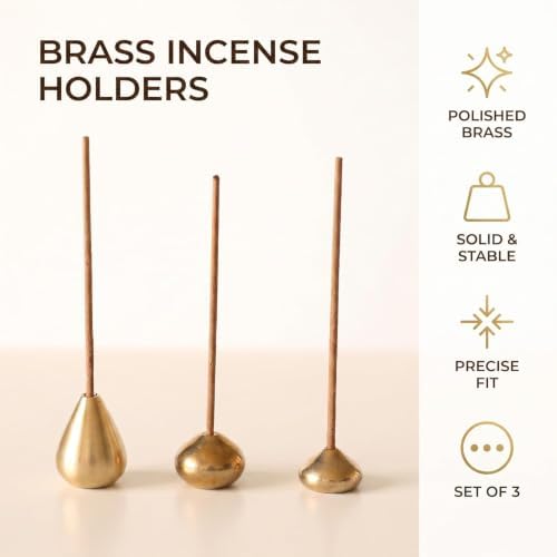 3Pcs Mini Brass Incense Holder, Incense Cone Holder, Portable Coil Incense Holder, Incense Stick Holder for Home Office Teahouse, Water Drop Shape - Image 6