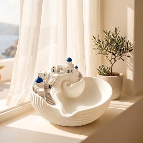 Santorinistyle Catchall Bowl, 3D Printed Greek Island Organizer for Keys, Blue Dome Building Conch Catchall Bowl, Architecture Style Decorative Shell Tray for Keys Coins & Jewelry(2pcs) - Image 7
