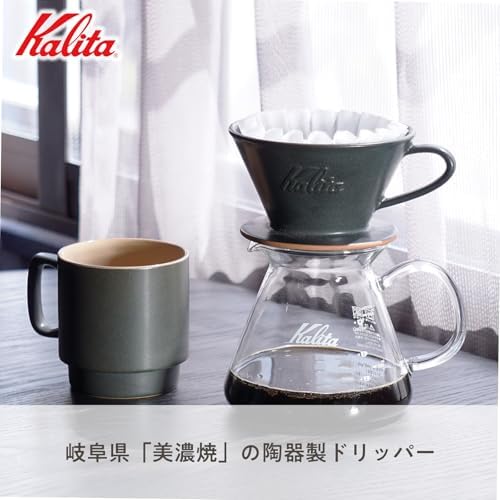 Kalita Coffee Dripper Mino Ware, High Heat Retention, Ceramic for 2 to 4 People, Sand Black, #02107 Wave Series, Made in Japan, Drip Equipment, For 2 People, For 4 Cups, Porcelain, Stylish, Outdoor - Image 2