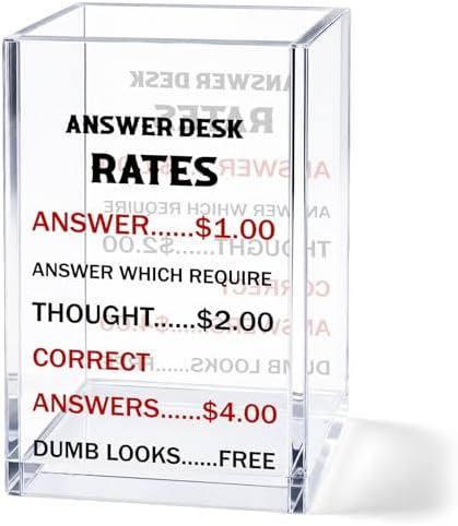 Funny Acrylic Pen Holder Cup, Office Desk Decor Pencil Holder Organizer, Coworker Appreciation Gift, Employee Team Gift, Boss Desk Accessories for Women Men by Unknown