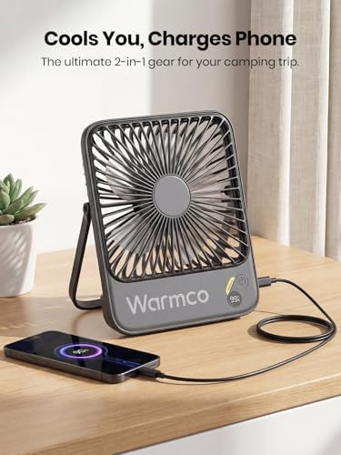 Warmco D3 10000mAh Portable Travel Fan, 7-inch Wide, 10-24H Battery Life - Image 5