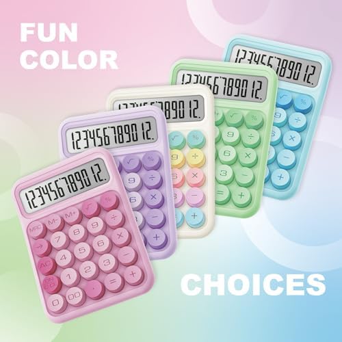 CATIGA Mechanical Switch Calculator, Pink Calculator with 12 Digit Large LCD Display & Big Buttons for Office Desk, Classroom Math, Back to School Supplies, Cute Aesthetic Desk Accessories - Image 7