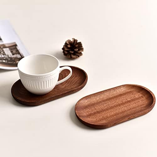 Small Serving Wooden Tray Salad Plates for Fruit Cookie Platter 3.9x7.1inch - Image 4