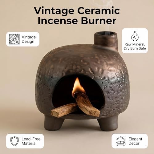 Handmade Ceramic Palo Santo Holder - Mini Chimenea Incense Burner - Image 4