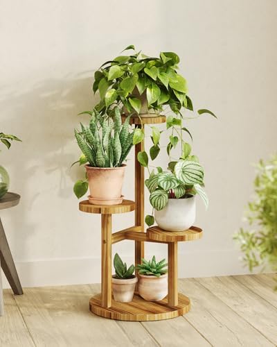 Bamworld Plant Stand Indoor Wood Plant Shelf 3 Tier Brown by Bamworld