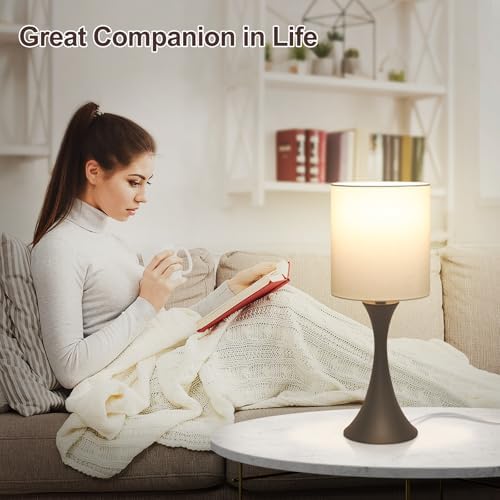 3 Way Touch Control Table Lamp, Dimmable Bedside Lamp, Nightstand Light - Image 5