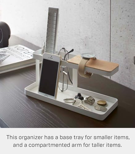 YAMAZAKI Home Tower Desk Bar - Wood & Steel Organizer - Steel - Image 3