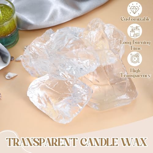 Jcoos Jelly Candle Making Kit, DIY Jelly Wax Melts, Candle Making Kit for Adults, 1.5 lb Gel Wax for Candle Making, Candle Wick, Dried Flowers, Conch, Sand, Dye, Crafting Valentine's Day Gift - Image 3