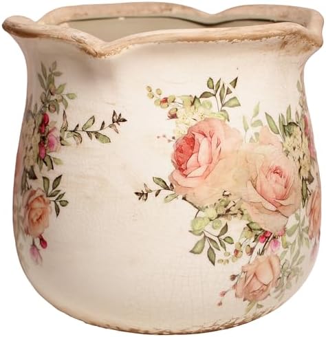 Ceramic Flower Vase, Rustic Farmhouse Vases & Planting Pots with Drainage by XiaanJiaju