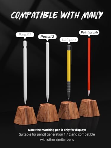 Solid wood vertical Pencil 1 2 Holder bracket Compatible with Stylus container. Ballpoint bracket stand Pen rest.Universal pen Racks Protect case and Stylus box-FBZ-M - Image 4