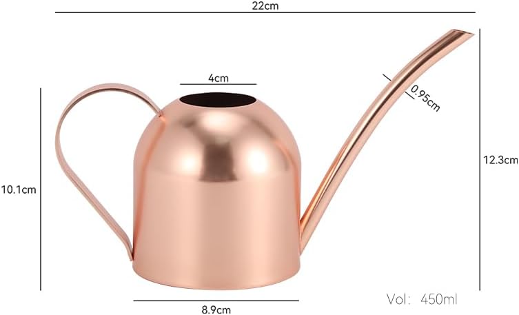 Gold Watering Can for Indoor Plants, 450ml/15oz Metal - Image 2