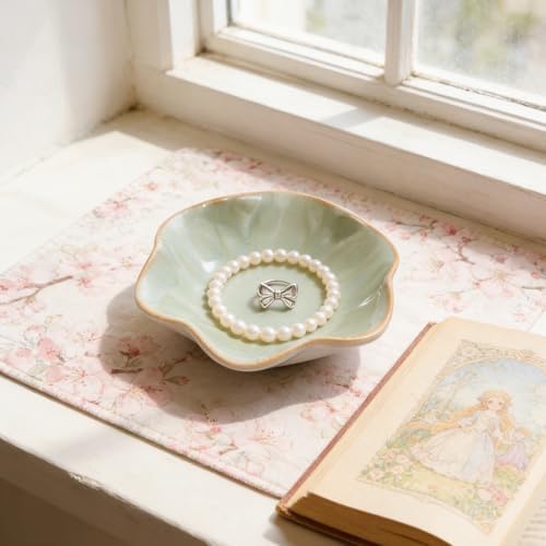 Ceramic Trinket Dish, Jewelry Dish Tray, 4 Inch Green - Image 5