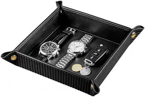 YAPISHI Travel Valet Tray,Foldable PU Leather Catchall Tray,Coin Bowl Dish by YAPISHI