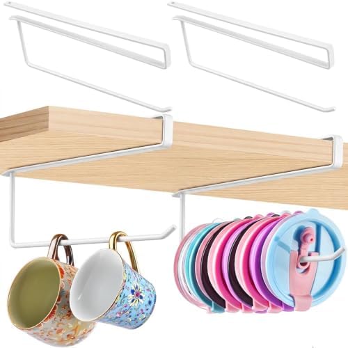 2-Pack Tumbler Lid Organizer, Round Wire Fits Straw and Drink Lids White by Unknown