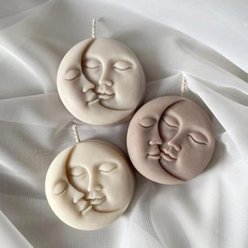 Candle Molds - Silicone Mold for Candles Making, DIY 3D Moulds for Soy Wax, Beeswax, Scented Candle, Valentine's Day Gifts (Moon) by SlowlyTalk