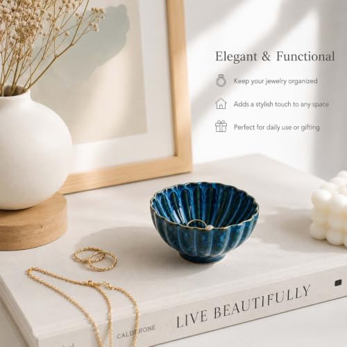 Glazed Ceramic Jewelry Dish Tray,Small Ring Holder Dish Jewelry Tray - Image 3
