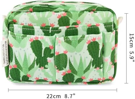 Multiple Pockets Portfolio Organizer with Zipper,Makeup Bag Pencil Pouch - Image 2