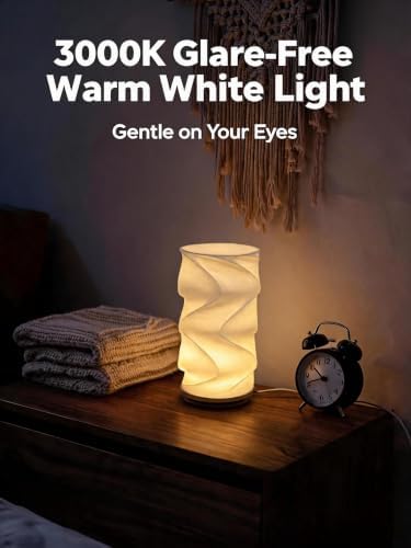 Spiral Wavy Table Lamp, 3000K Warm White Small Night Light, Modern Decorative Desk Lamp for Bedroom Nightstand, Aesthetic Room Decor Accent, White - Image 3