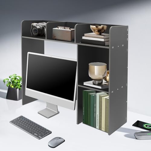 Desk Organizer Desk Shelf Desktop Hutch Desktop Shelf Countertop Hutch Countertop Bookshelf for Home Office Dorm Wood (37.2x9.5x28.9in) - Image 4