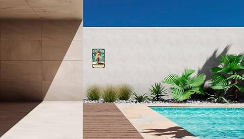 Vintage Metal Tin Sign 8x12 in Woman Ocean Into The Pool I Go to Lose My Mind and Find My Soul Outdoor Pool Wall Art Decor Retro Plaque for Home Patio - Image 5