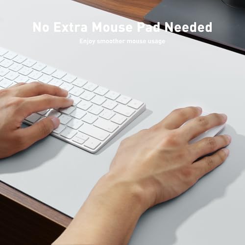 Aothia Faux Leather Desk Mat - Non-Slip PU Leather Desk Blotter, Waterproof Writing Surface, Large Desk Pad for Office & Home (Barely Grey, 55" x 17") - Image 4