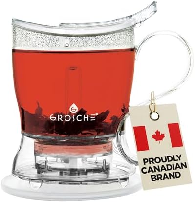 GROSCHE Aberdeen Smart Tea Maker BPA-Free Tea Infuser Clear 17.7 oz (525ml) by GROSCHE