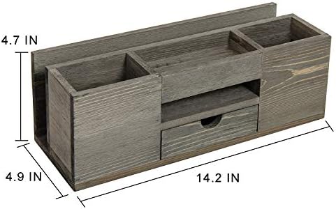 Liry Products Brown Wooden Desktop Organizer Multiple Compartments Rack Shelf Drawer Tabletop Wood Storage Cabinet Office Supplies Caddy Document Stationery Holder Accessory Sorter Vanity Home - Image 4