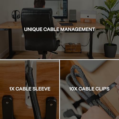 Extra Large Cable Management Box, Wood Cord Hider Box & Organizer for Power Strip, TV Wires & Desk Cable Storage - Image 4
