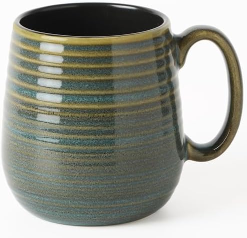 20 oz Large Coffee Mug for Women and Men, Large Ceramic Mug (Green, 1PCS) by masoline