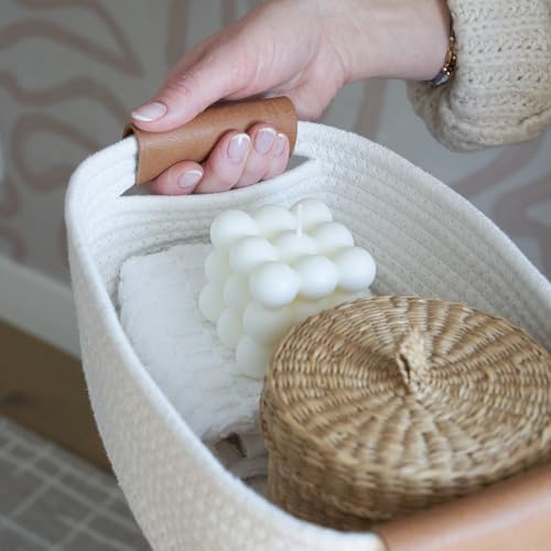 Beautiful Storage Basket Set of 3 - Sturdy Rope Baskets for Shelves - Image 5