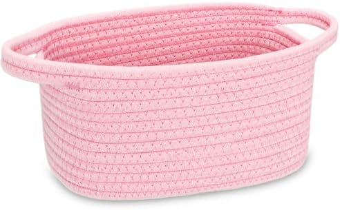 ABenkle Small Storage Basket, Mini Woven Basket, Cute Cotton Rope Basket for Shelves, Boho Decorative Toy Storage Bin Gift Basket by ABenkle