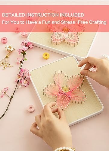 BAZIMA DIY String Art Kit for Beginner, DIY Cherry Blossoms Craft Kit,Unique Gift,Craft Kit for Holidays - Image 6
