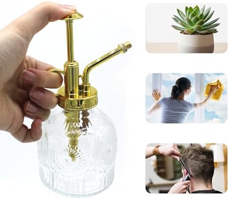 Glass Plant Mister Spray Bottle, 230ML Vintage Plant Spritzer, Succulent Watering Bottle Glass with Top Pump, Small Plants Sprayer Watering Can for Indoor Outdoor House(Clear) - Image 7